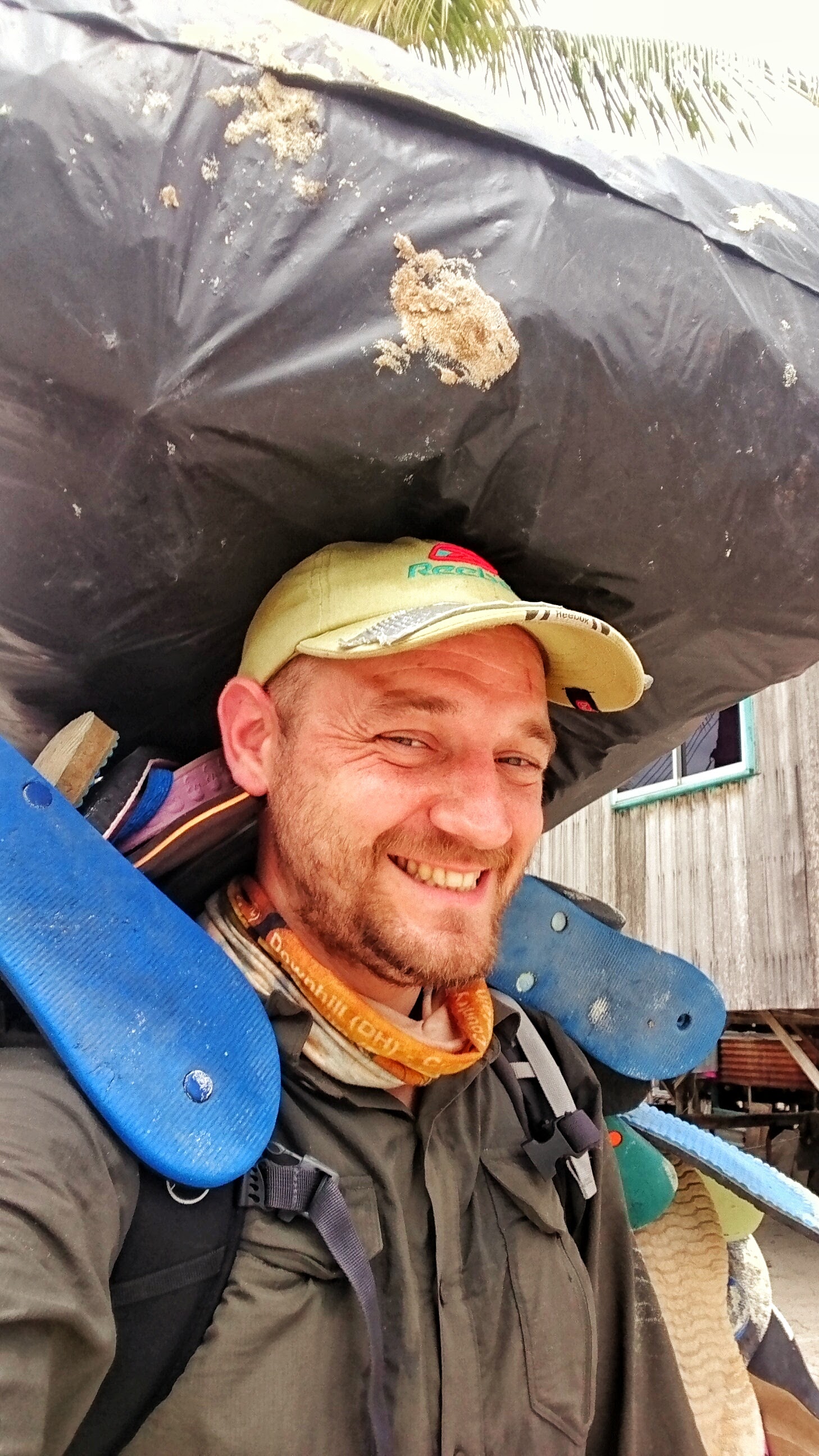 Selfie of me collecting rubbish on an otherwise beautiful Mantanani Island.