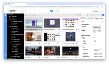 A screenshot of the Vision web interface, showing thumbnails of image assets.