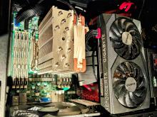 Proof of Concept, a 12GB VRAM GPU on a Riser to allow for better airflow.